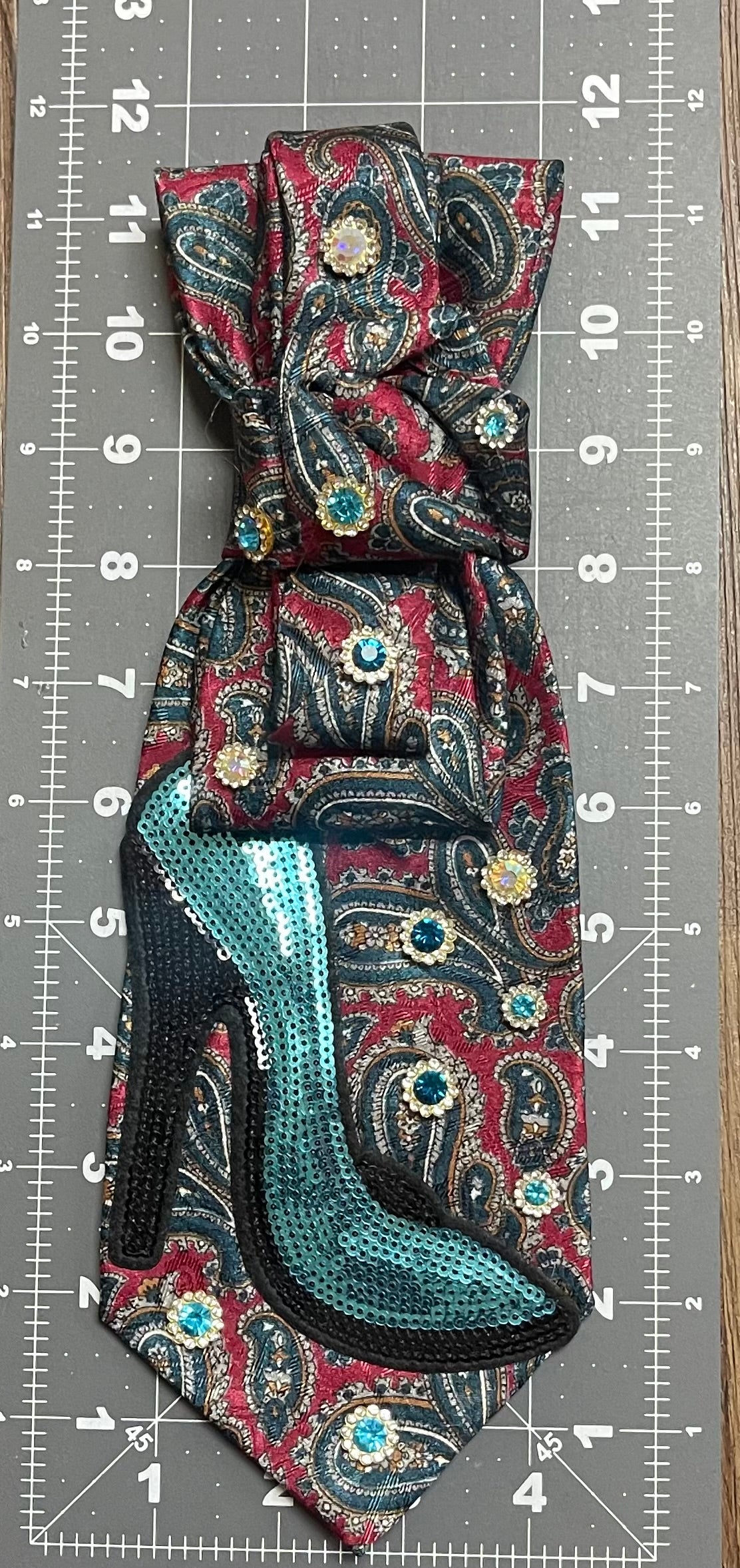 Kustom Val Tie-Paisley Teal Heel