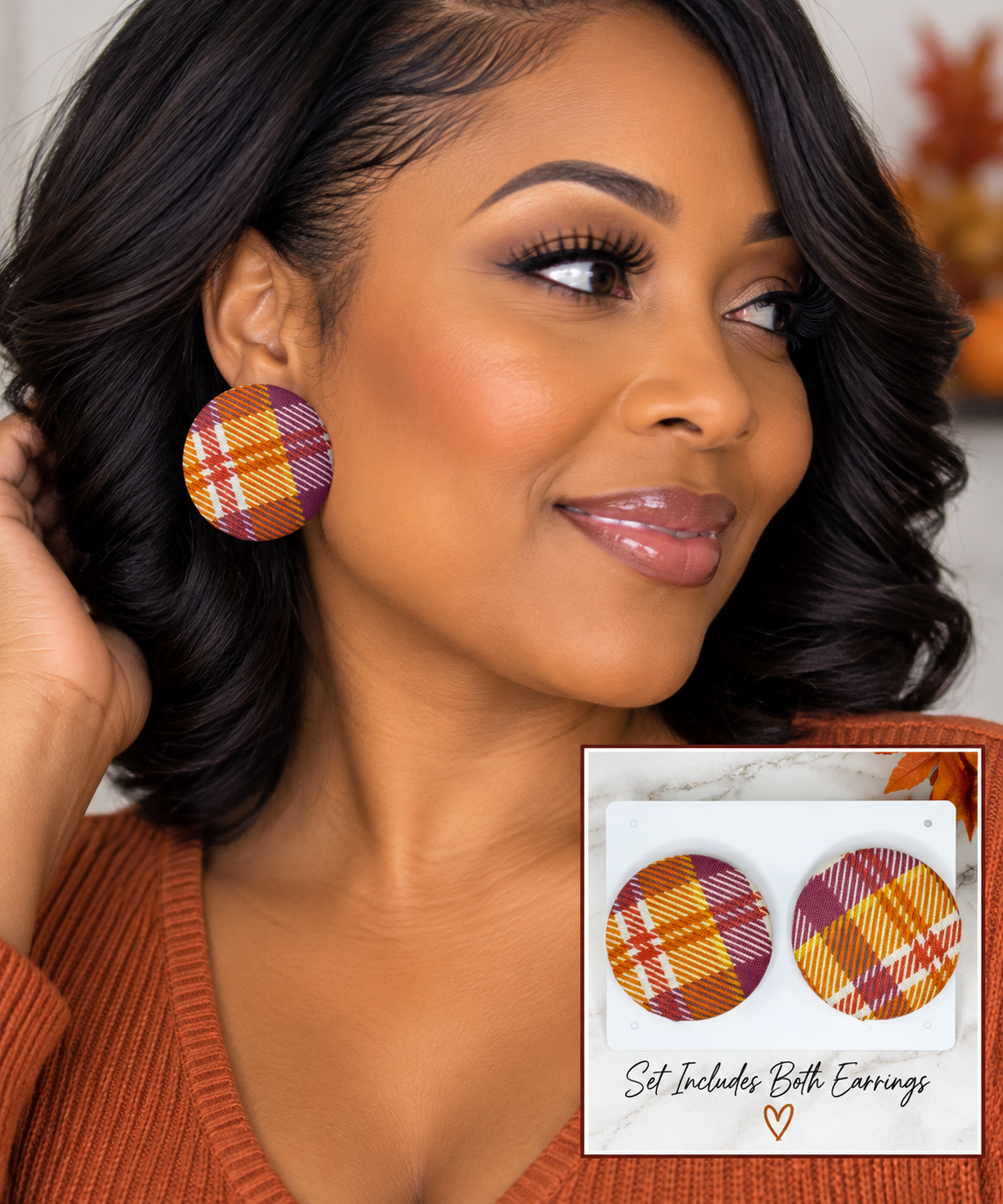 VSSS Signature Fabric Button Earrings