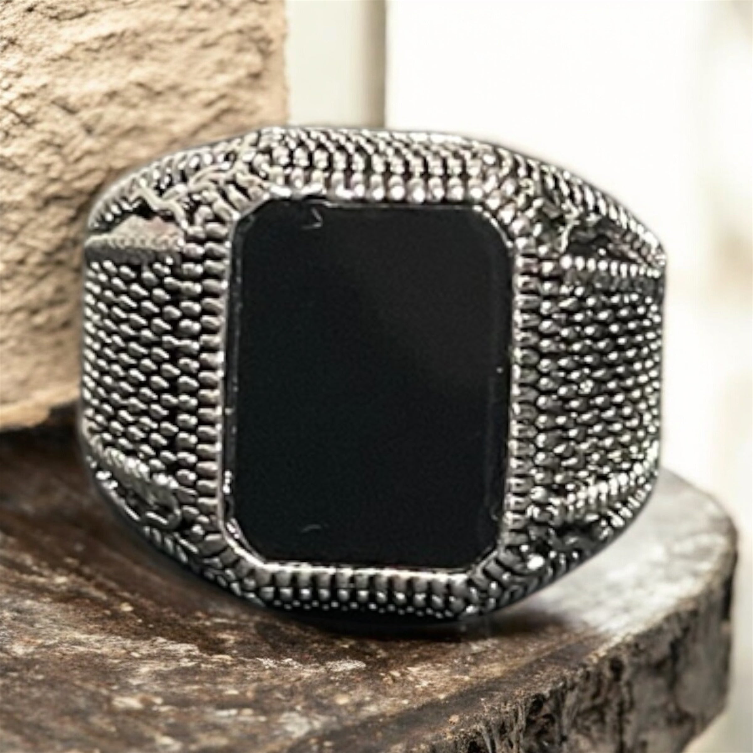 Black Stone Men's Fashion Ring