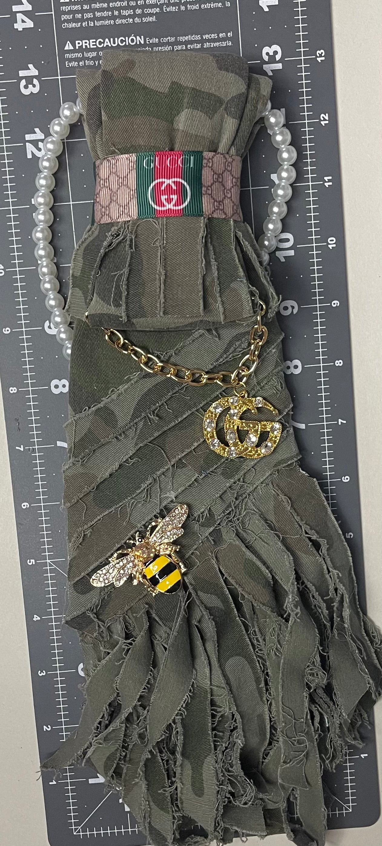 Handmade Kustom Camo Fringe Tie