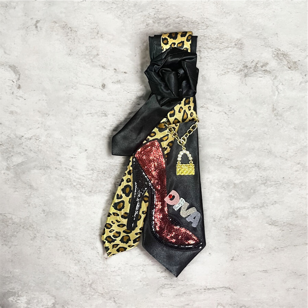 Kustom Double Val Tie-Cheetah Red Heel