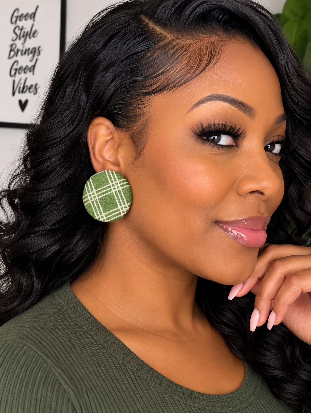 VSSS Signature Fabric Button Earrings