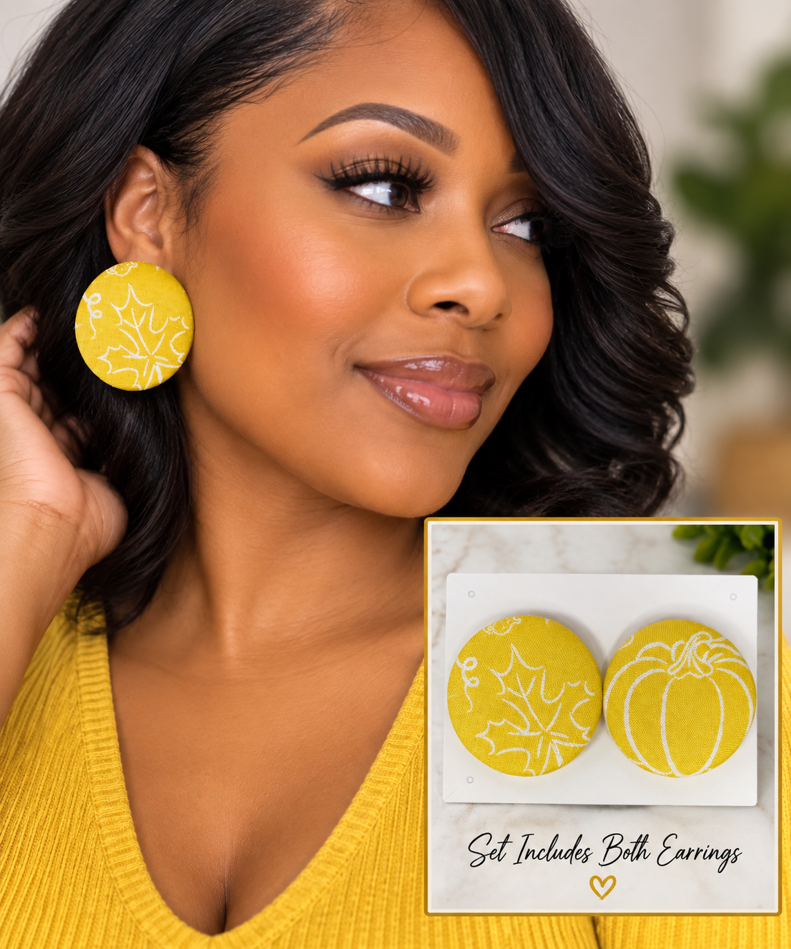 VSSS Signature Fabric Button Earrings