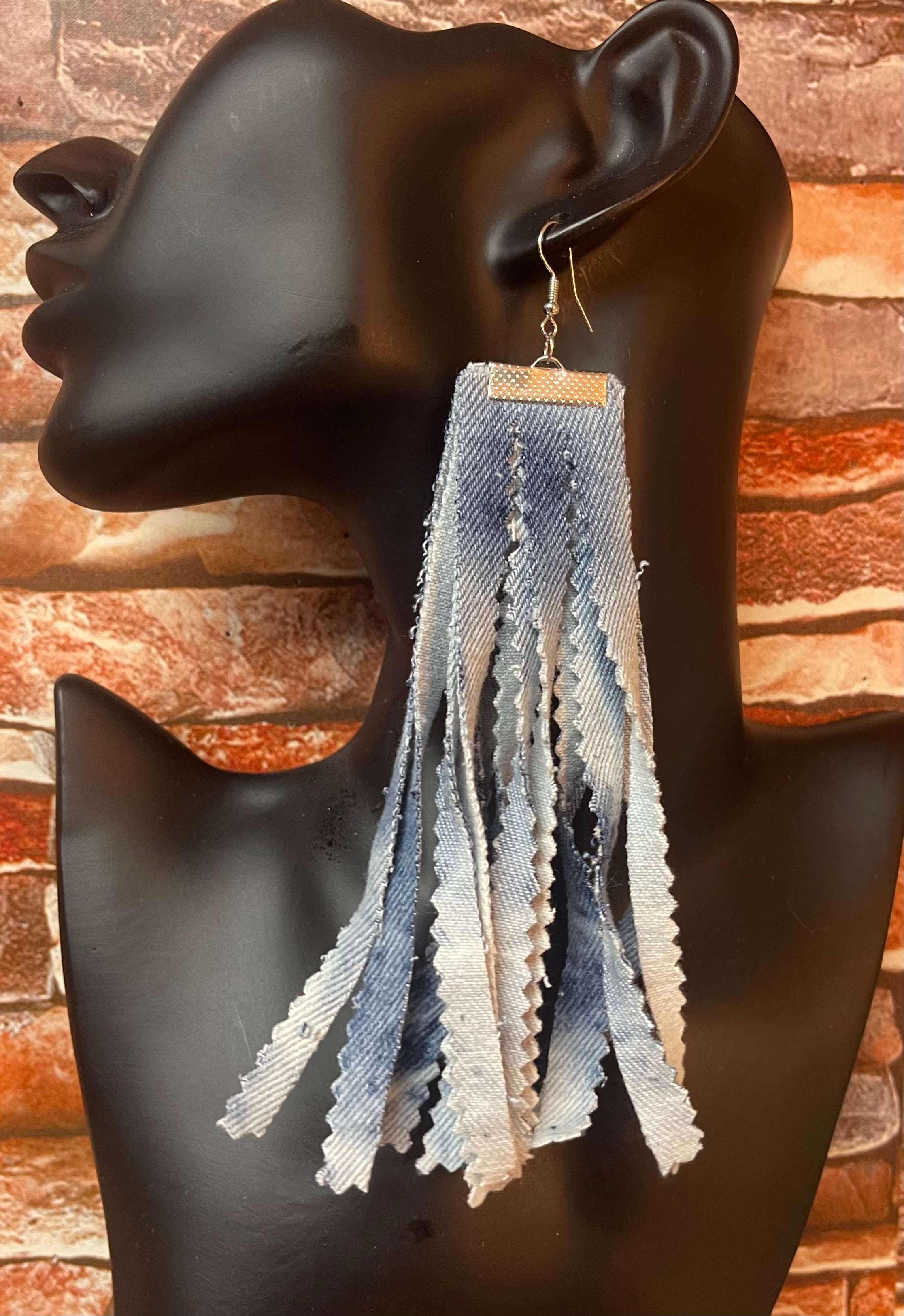 Signature Mixed Print Tassel Earrings