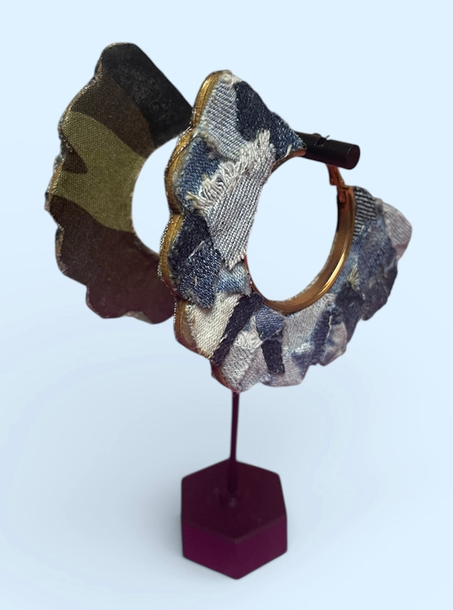 Kustom Earrings-Demin meets Camo