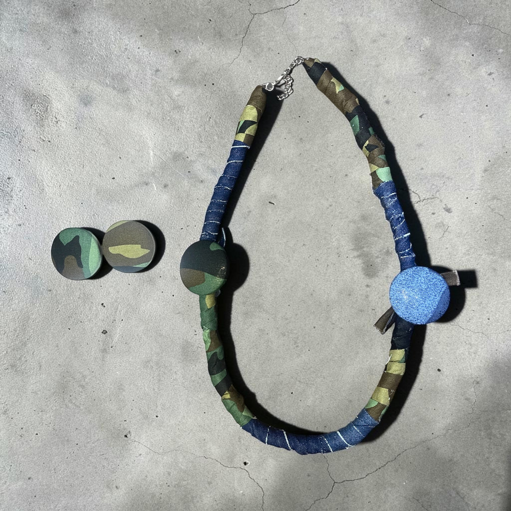 WIS Camo and Denim Necklace Set