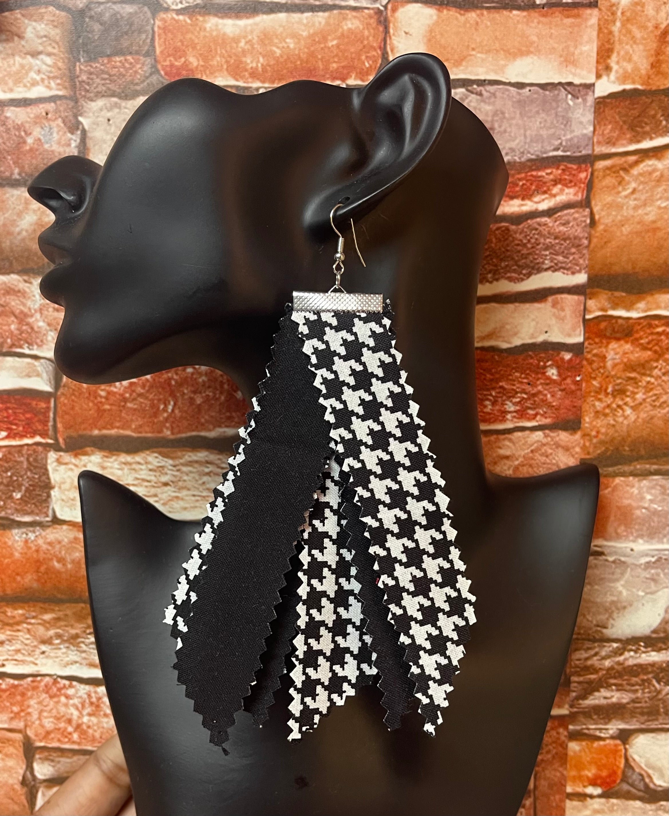 Signature Mixed Print Tassel Earrings