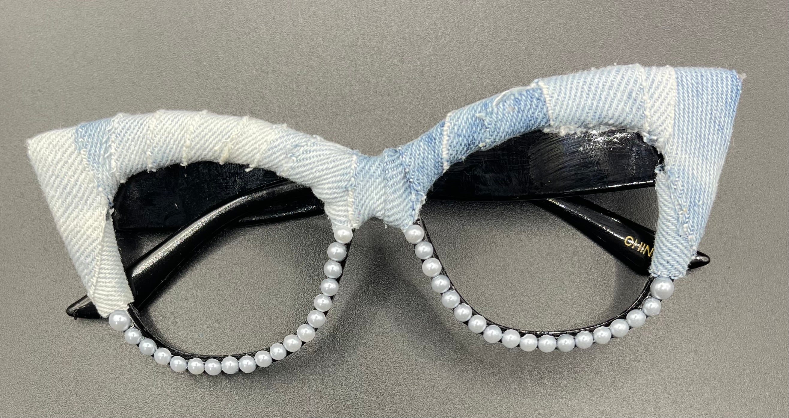 Kustom No Lense Glasses Denim Cateye