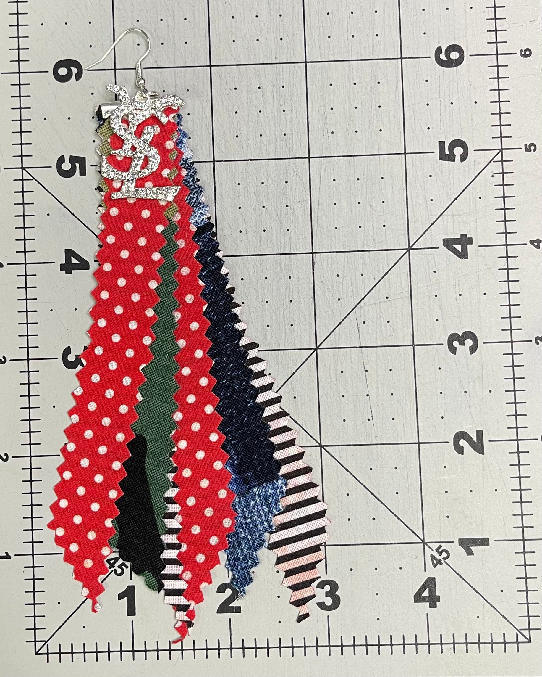 Elevated Signature Mixed Print Tassel Earrings