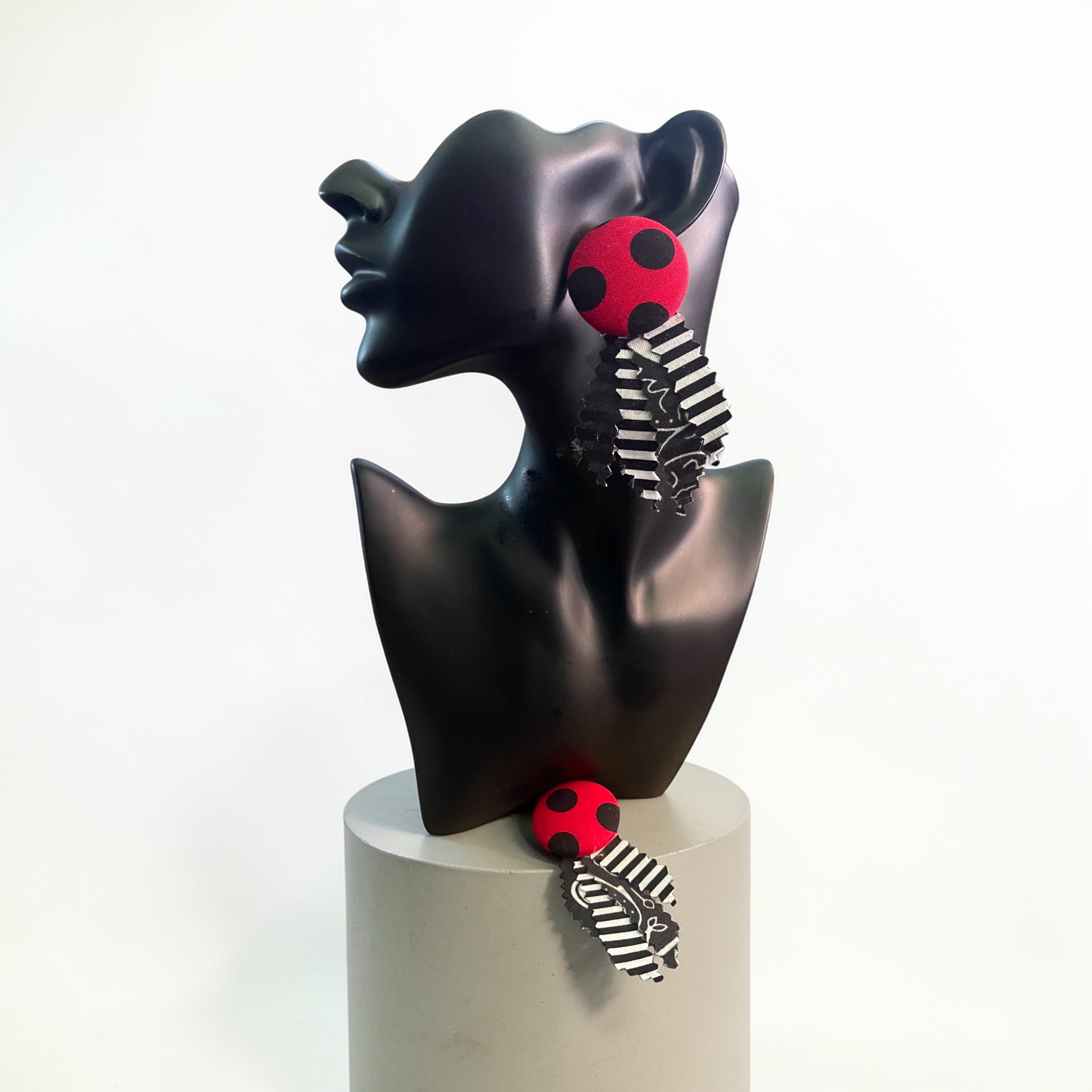 Kustom Button Tassel Earrings