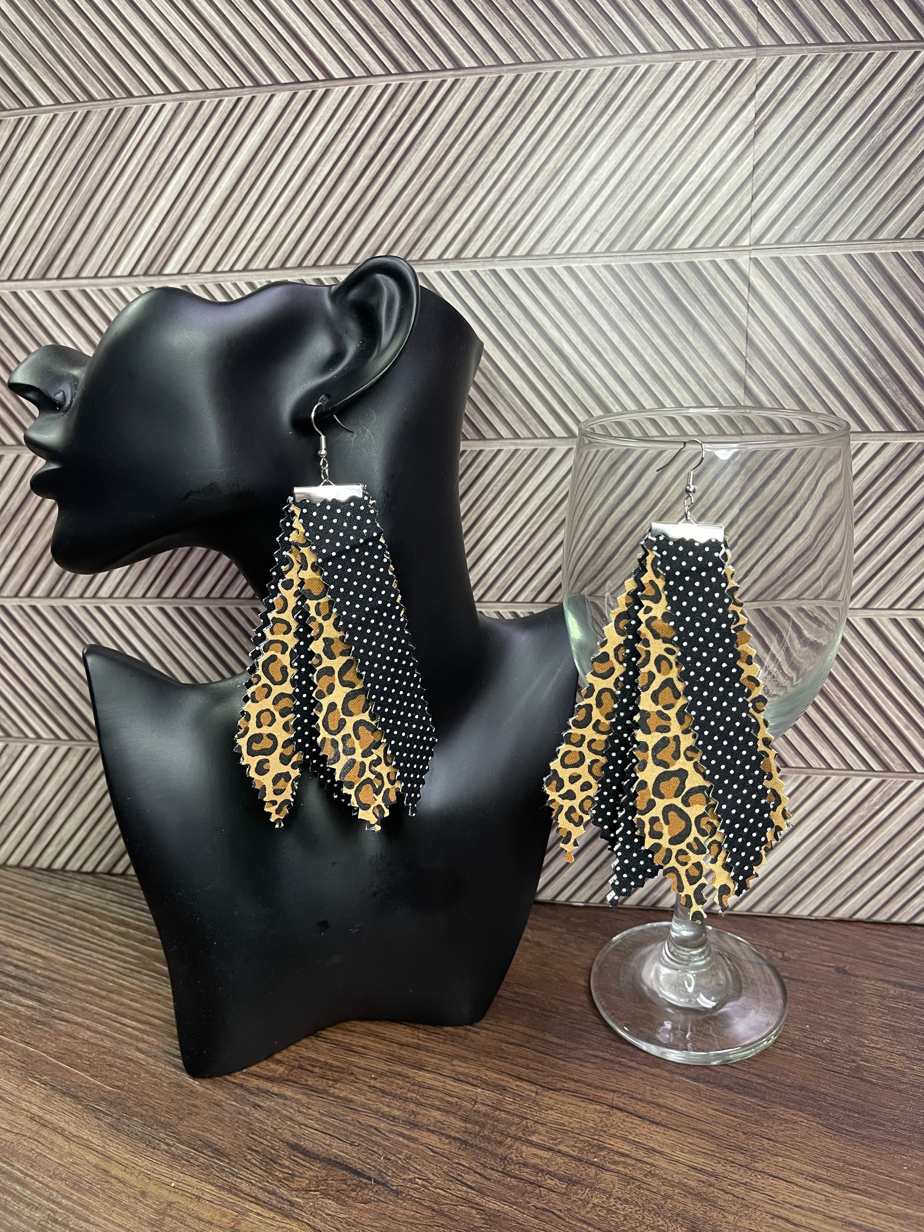 Signature Mixed Print Tassel Earrings