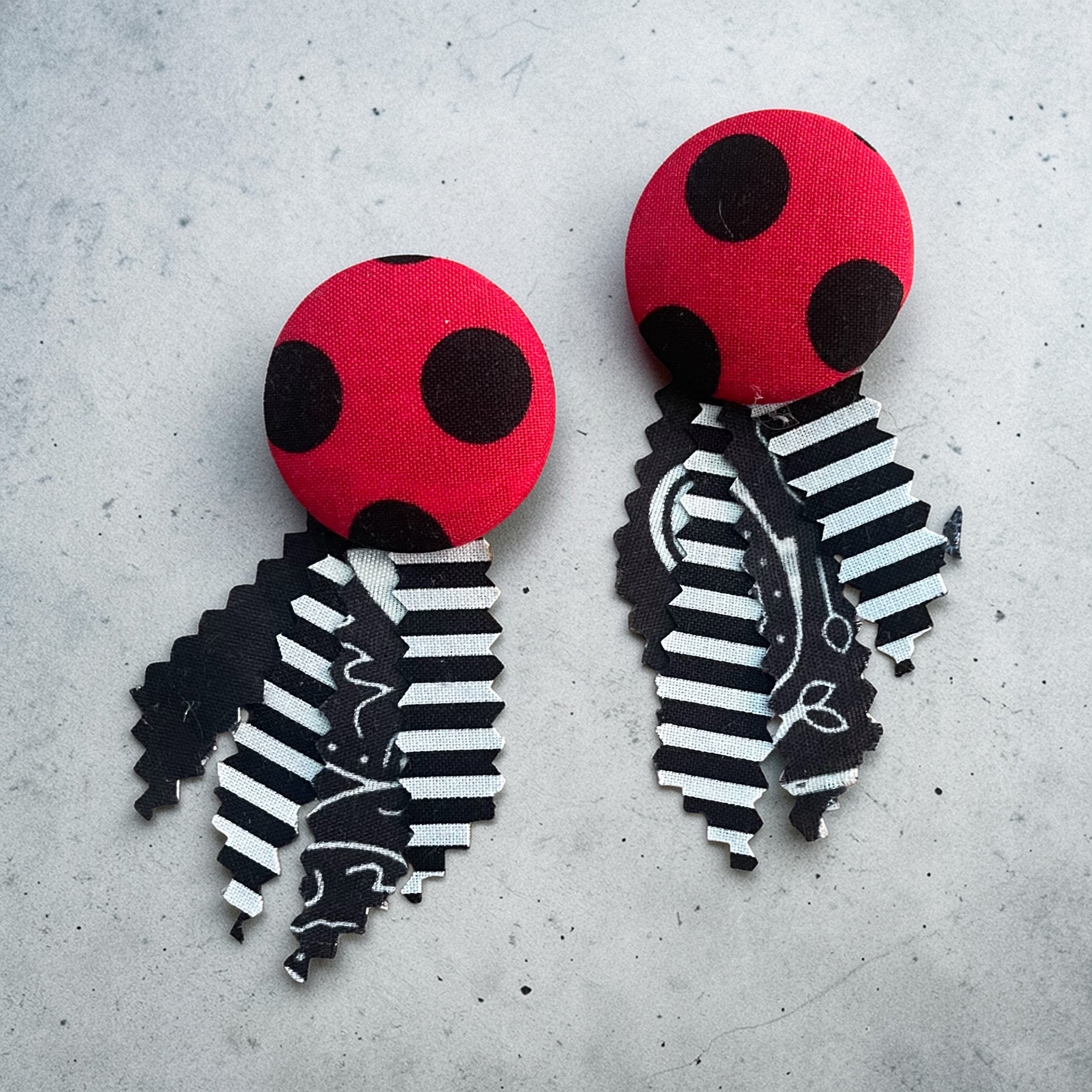Kustom Button Tassel Earrings