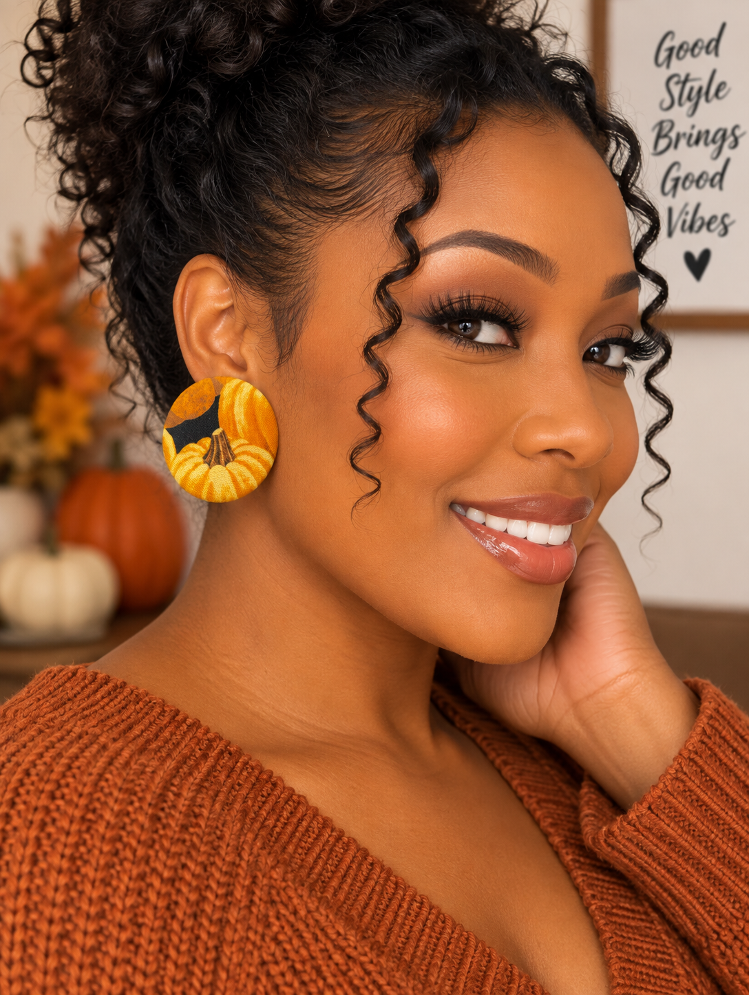 VSSS Signature Fabric Button Earrings