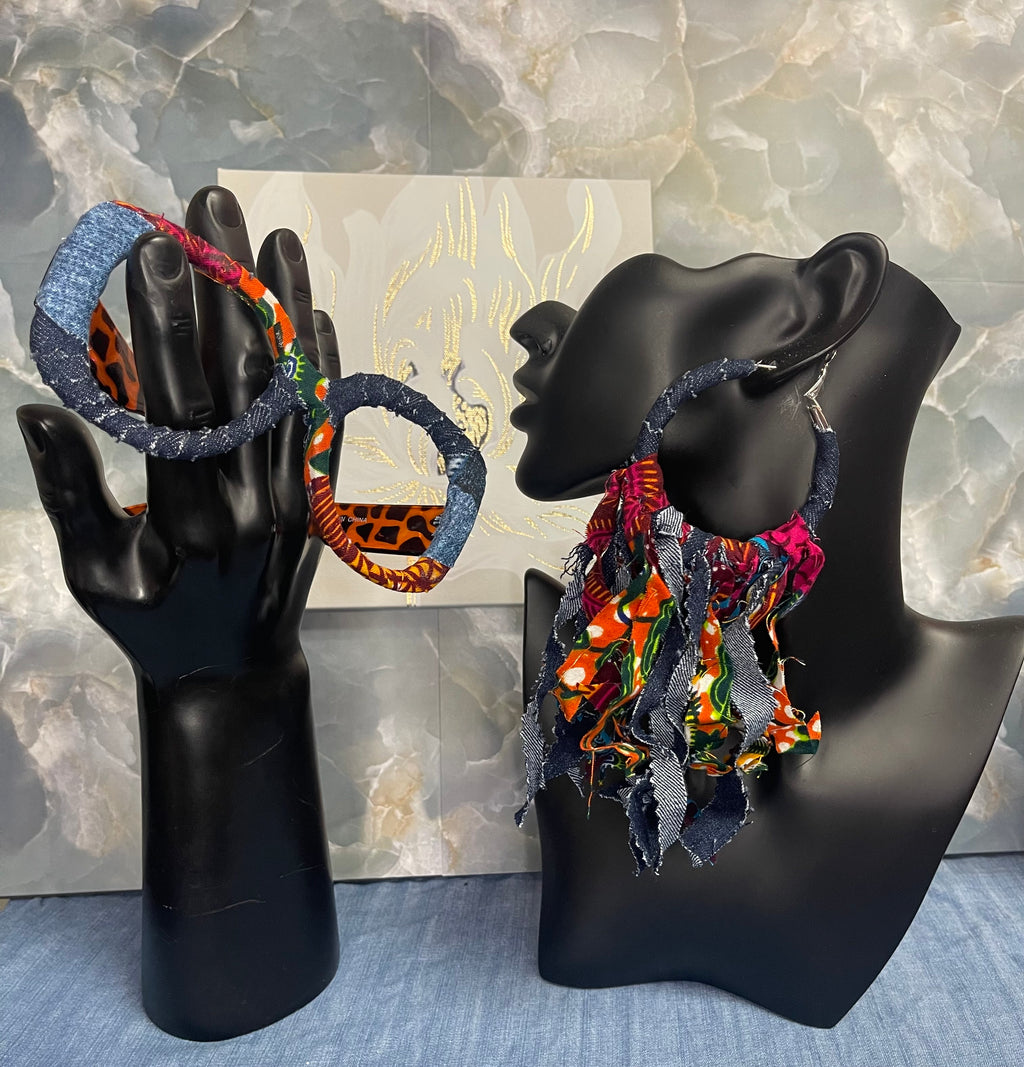 Kustom Tassel Earrings-Boho Denim