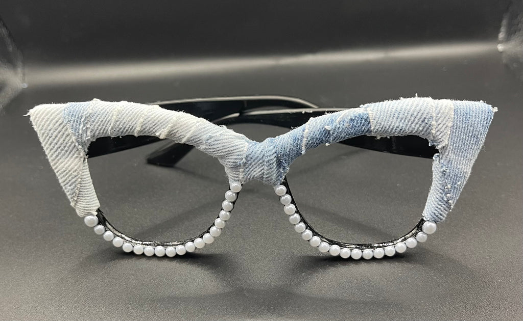 Kustom No Lense Glasses Denim Cateye