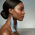 Kustom Denim Tassel Earrings