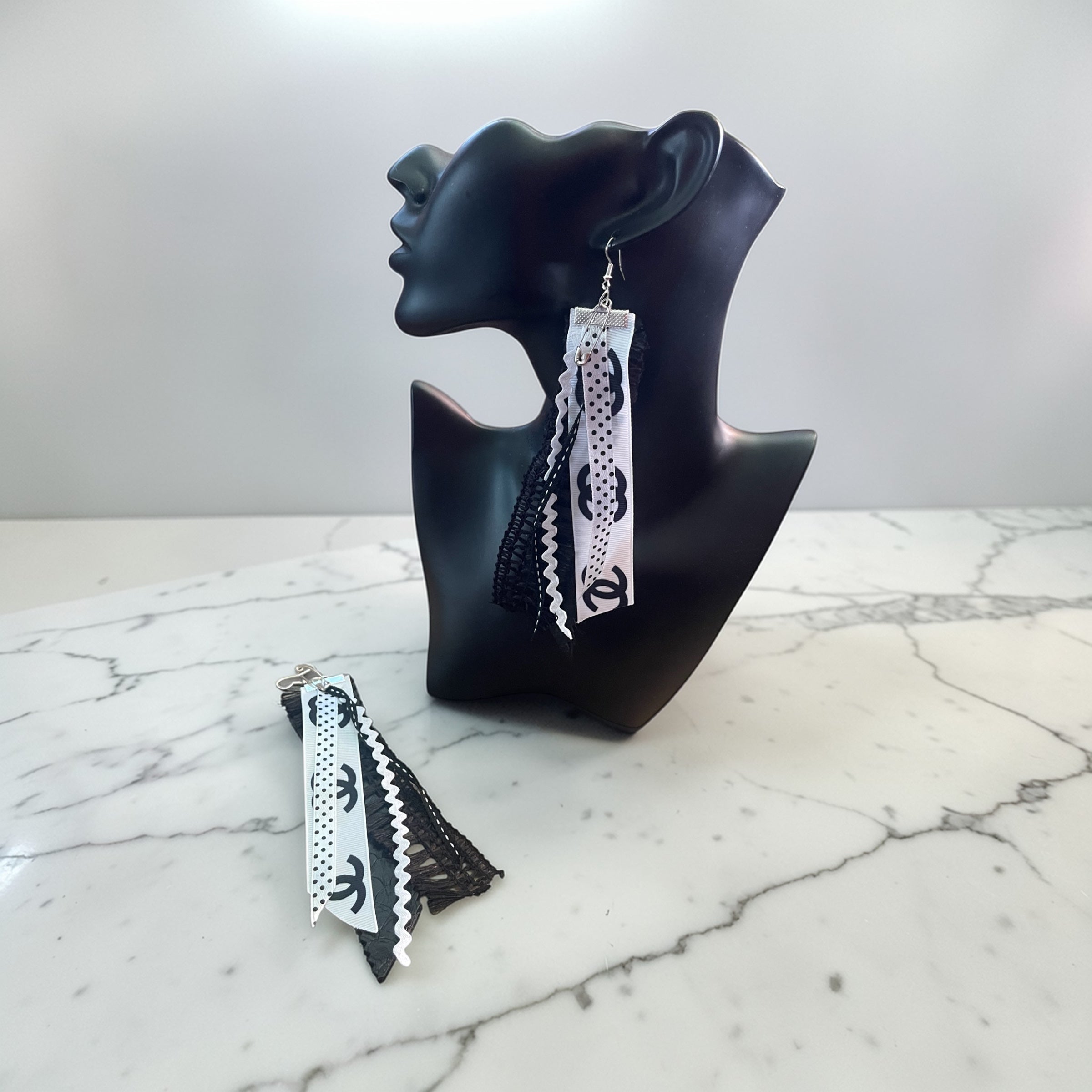 Elevated Signature Mixed Print Tassel Earrings