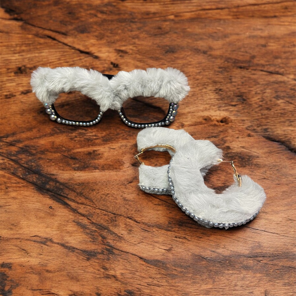 Kustom Faux Fur Set-Grey