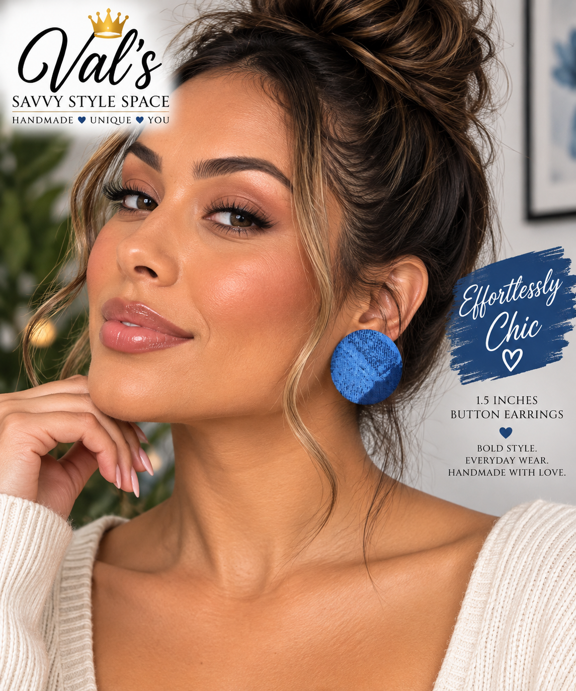 VSSS Signature Fabric Button Earrings
