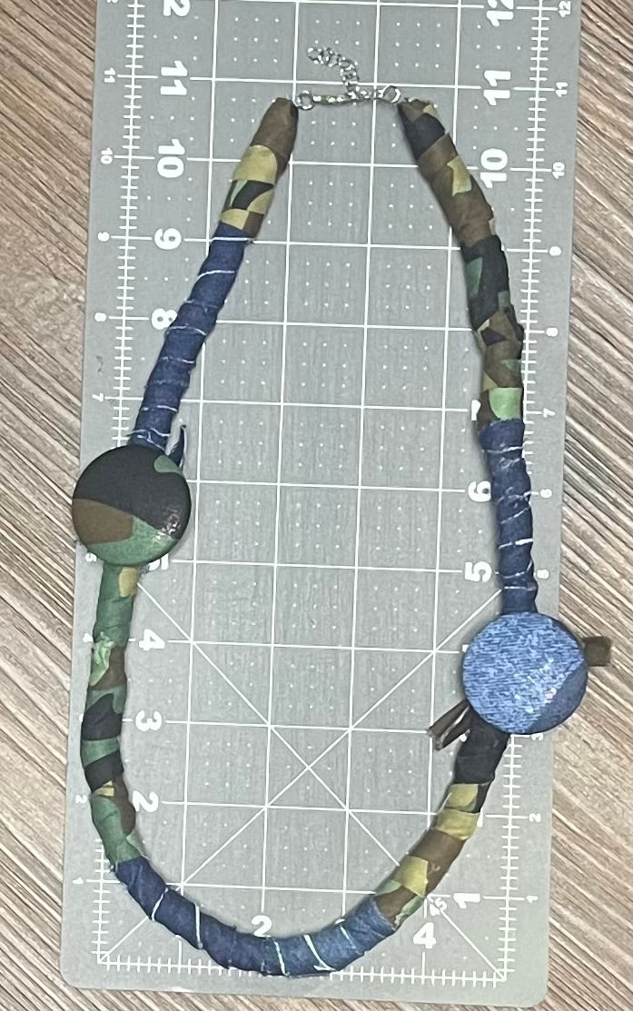 WIS Camo and Denim Necklace Set