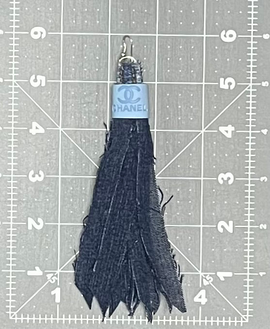 Denim Brooch and Earring Set