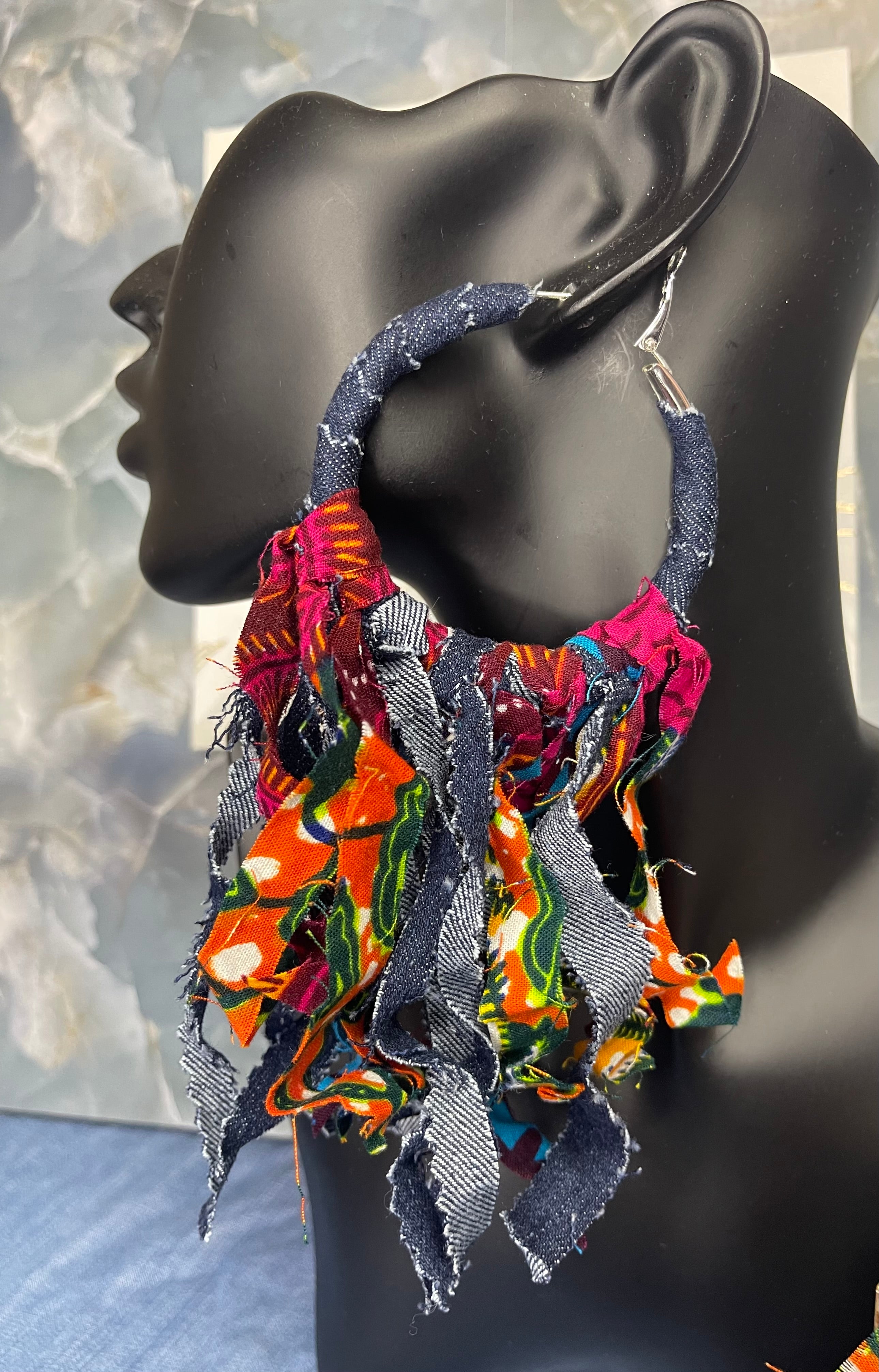 Kustom Tassel Earrings-Boho Denim