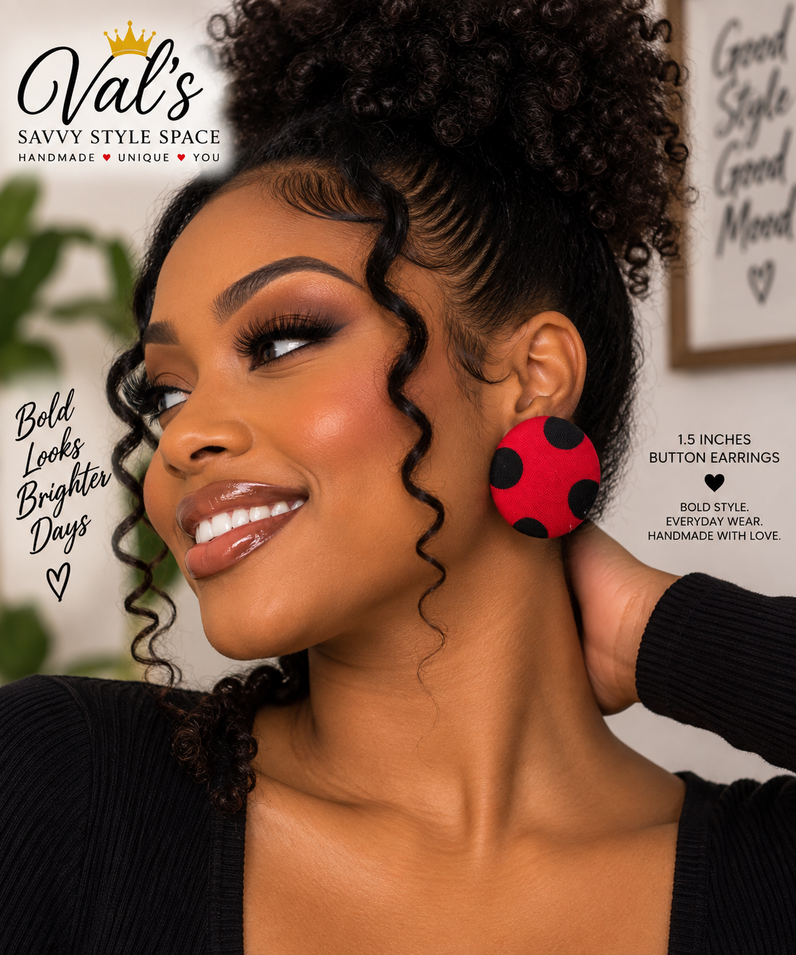 VSSS Signature Fabric Button Earrings