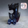 Denim Brooch and Earring Set