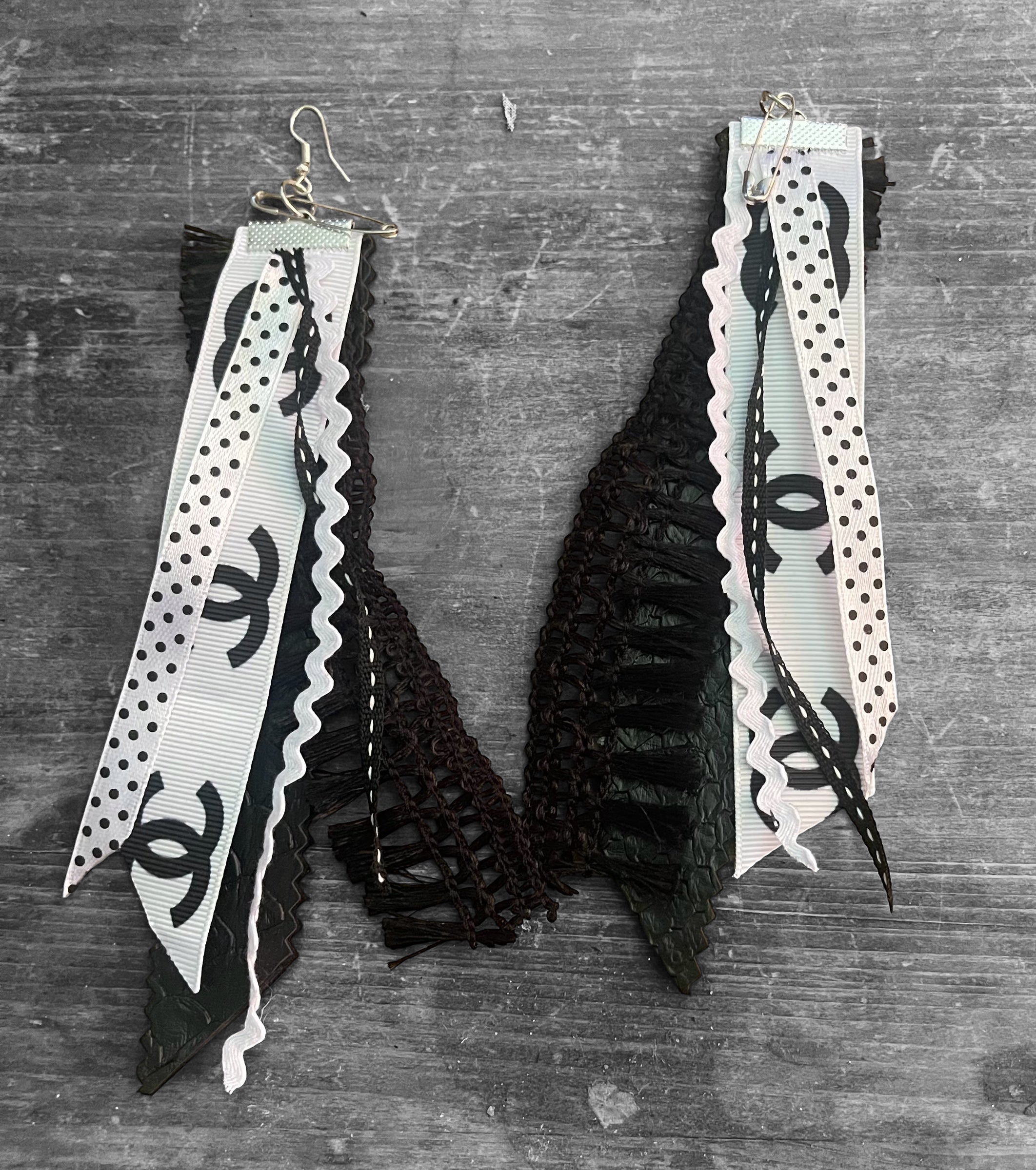Elevated Signature Mixed Print Tassel Earrings