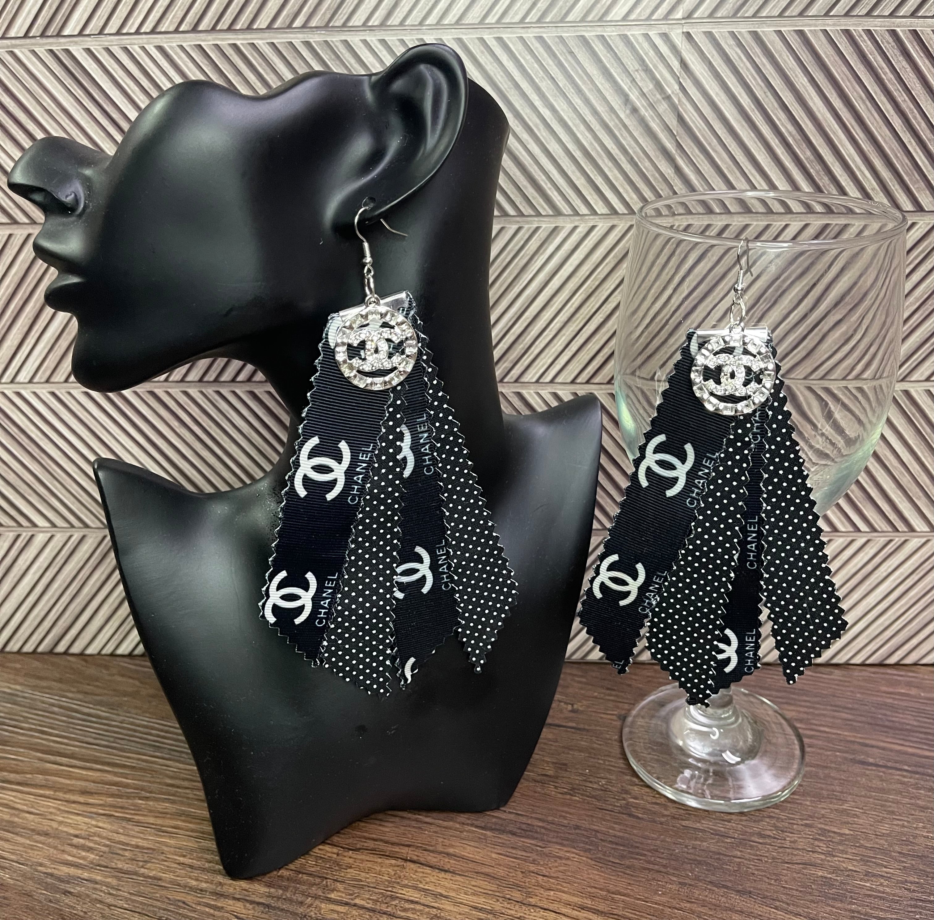 Elevated Signature Mixed Print Tassel Earrings