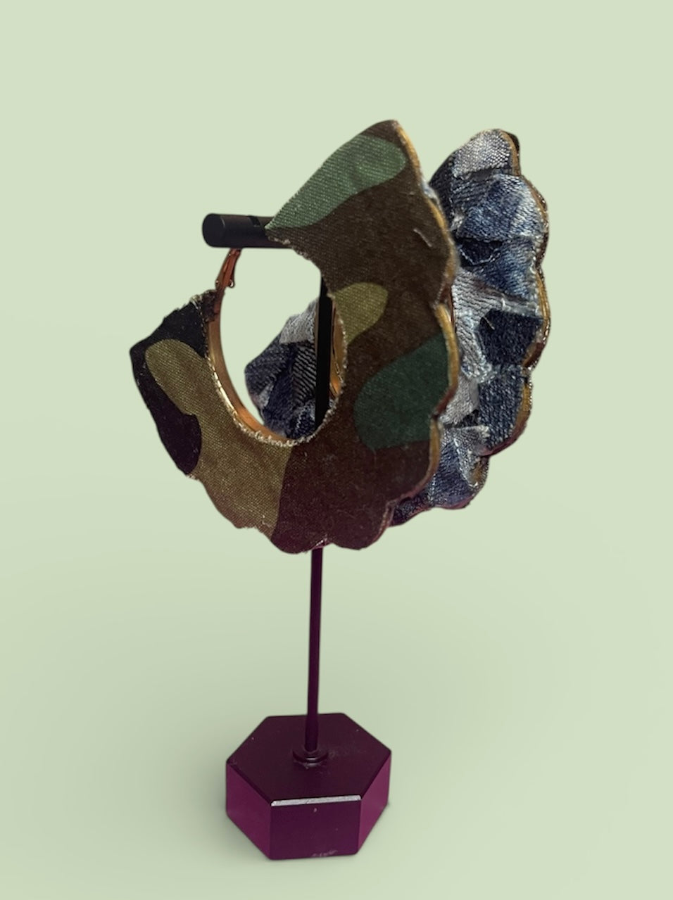 Kustom Earrings-Demin meets Camo