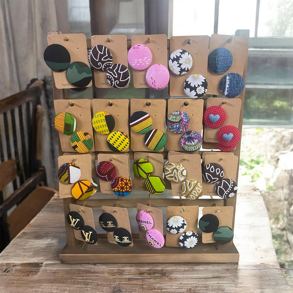 Kustom Button Earrings