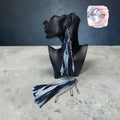 Double Denim long tassel earrings