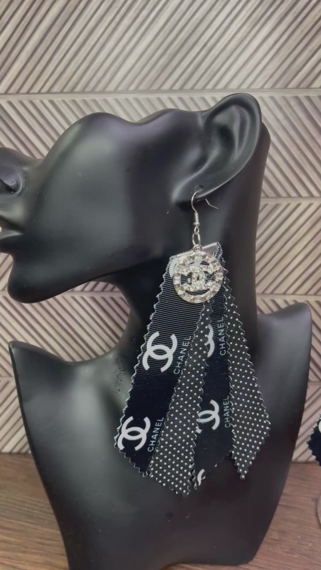 Elevated Signature Mixed Print Tassel Earrings