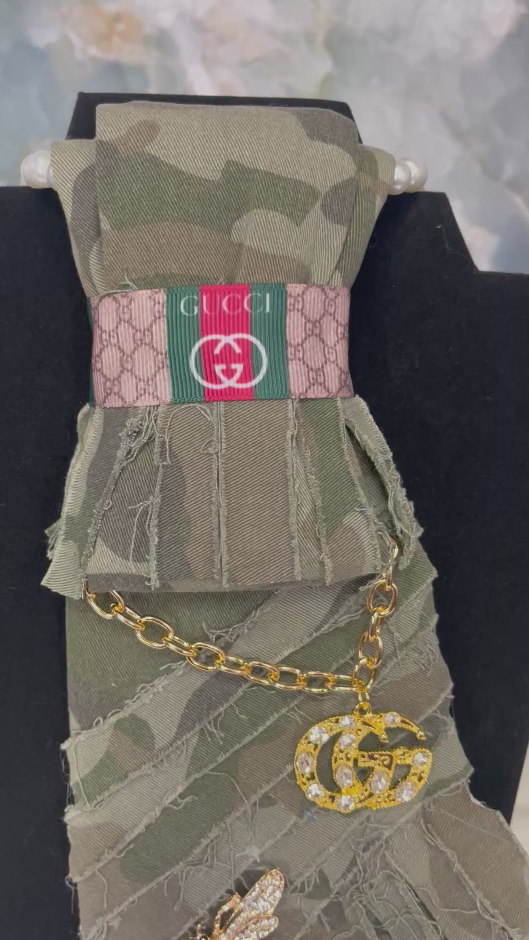 Handmade Kustom Camo Fringe Tie