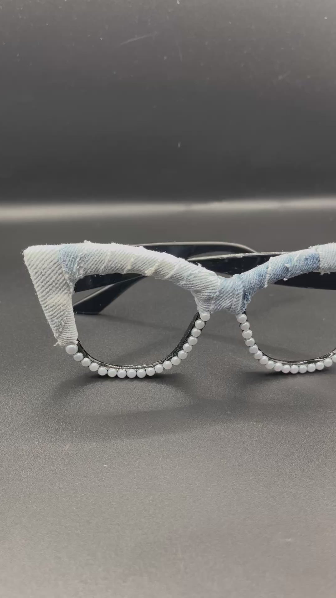 Kustom No Lense Glasses Denim Cateye
