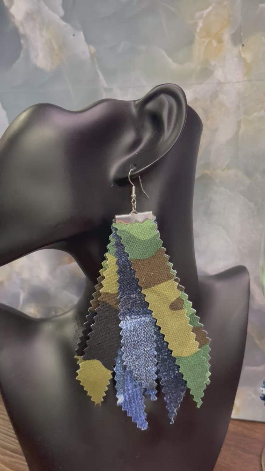 Signature Mixed Print Tassel Earrings